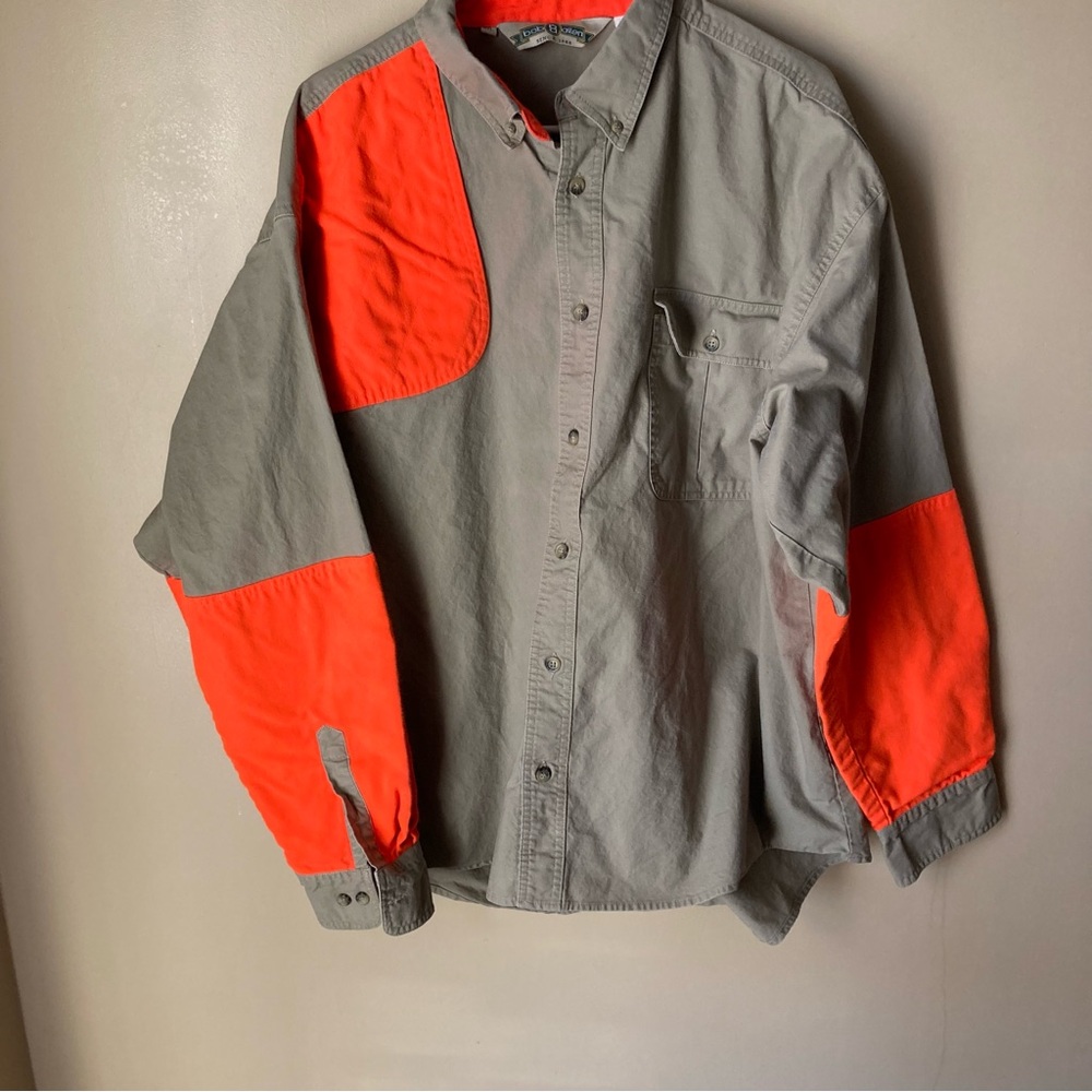 Bob Allen Men's Vintage Beige and Orange Hunting Shirt